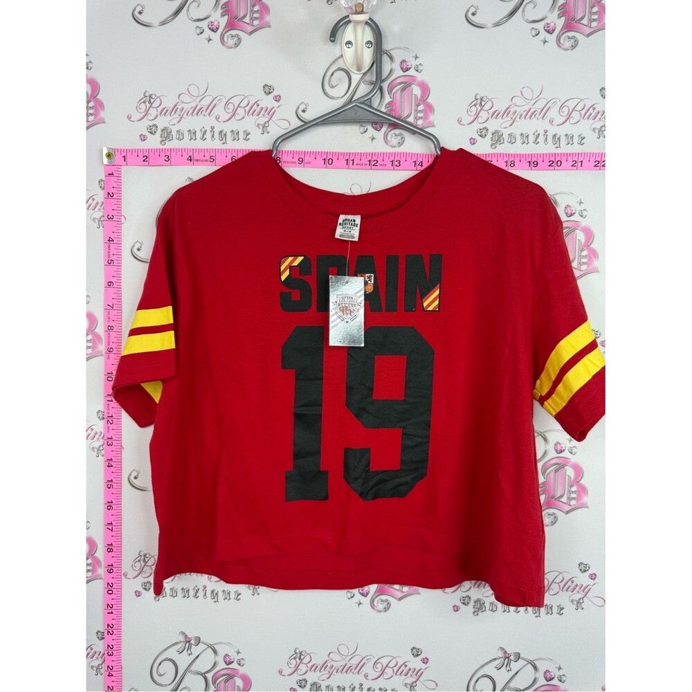 Urban Heritage Red Spain '19 Short Sleeve Tee with Yellow Stripes
